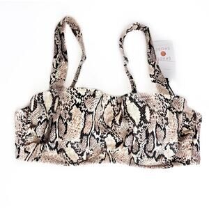 NEW Shade & Shore Snakeskin Push-Up Underwire Bikini Top 34B Neutral